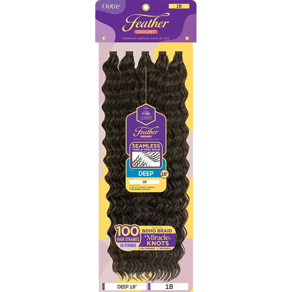 Outre Feather Crochet Outre: Purple Pack Brazilian Feather Crochet Deep 18"