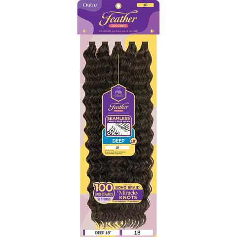 Outre Feather Crochet Outre: Purple Pack Brazilian Feather Crochet Deep 18"