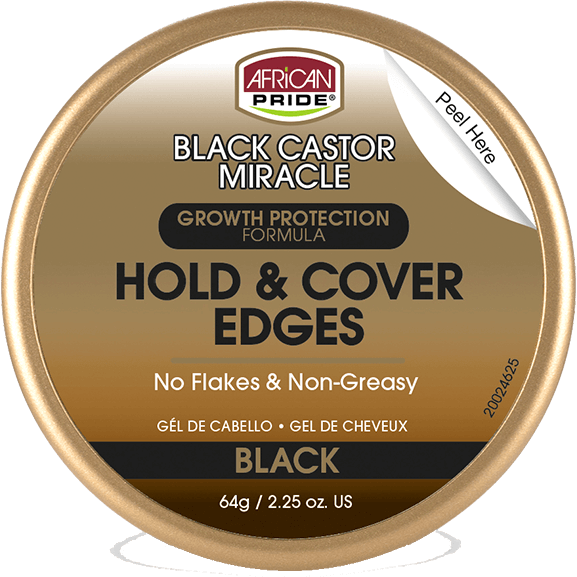 African Pride: Black Castor Miracle- Hold & Cover Edges Black 2.25oz