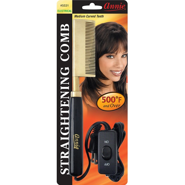 Annie Salon Tools Annie: Electrical Straightening Comb - Medium Curved Teeth #5531
