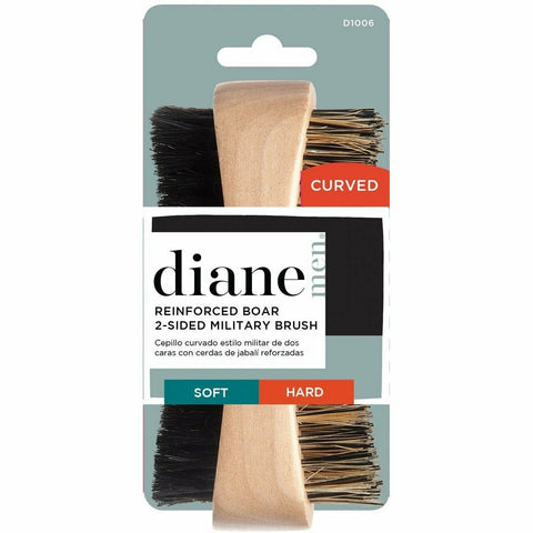 Diane: Curved Reinforced Boar 2-Sided Military Brush #D1006