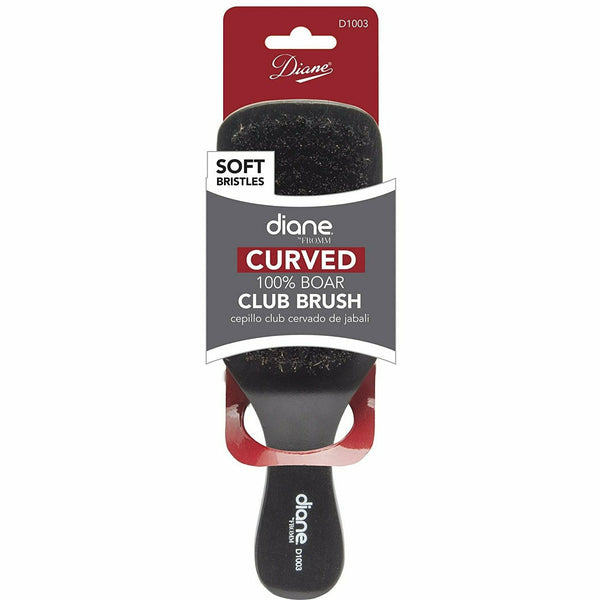 Diane: Soft Curved 100% Boar Club Wave Brush #D1003