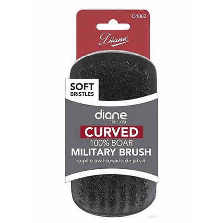 Diane: Soft Curved 100% Boar Military Wave Brush #D1002