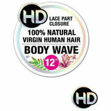 FreeTress Crochet Hair FreeTress: 2.25" X 4.5" Body Wave 12" HD Lace Closure