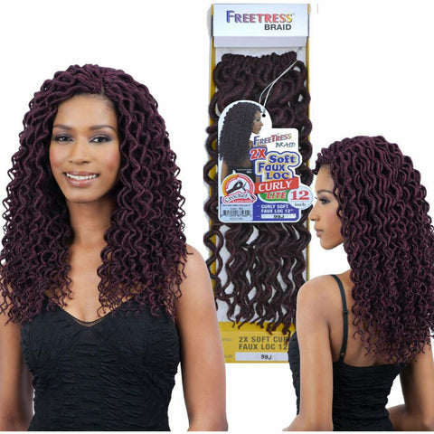 FreeTress Crochet Hair FreeTress: 2X Soft Curly Faux Loc 12" Crochet Braids