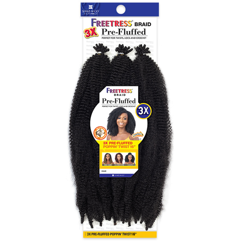 FreeTress Crochet Hair FreeTress: 3X Pre-Fluffed Poppin' Twist 16''