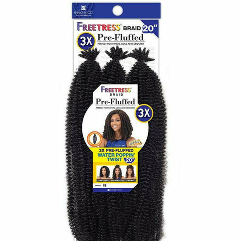 FreeTress Crochet Hair FreeTress: 3X Pre-Fluffed Water Poppin' Twist 20''