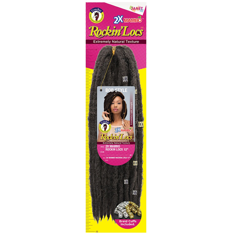 Janet Collection Crochet Hair #1 - Jet Black JANET COLLECTION 2X Mambo Rockin' Locs 12"