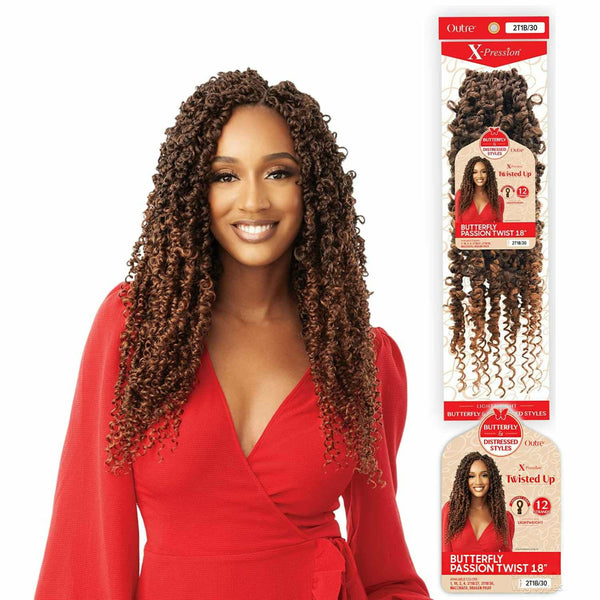 Outre Crochet Hair Outre: Xpression Twisted Up Butterfly Passion Twist 18" Crochet Braids