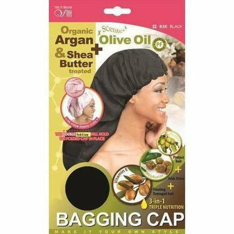 Qfitt Hair Accessories #835 - Black QFITT: Organic 3-in-1 Triple Nutrition Bagging Cap